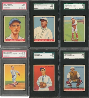 1933 Goudey Graded Collection (6 Different) 